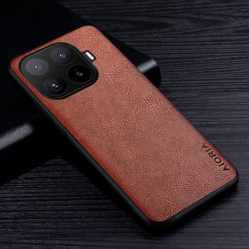 Роскошный кожаный чехол для Xiaomi 17T Pro, премиум-стиль, деловой, сзади ретро-узор «ли Чи» для чехла Xiaomi 17T Xiaomi 17T красно-коричневый