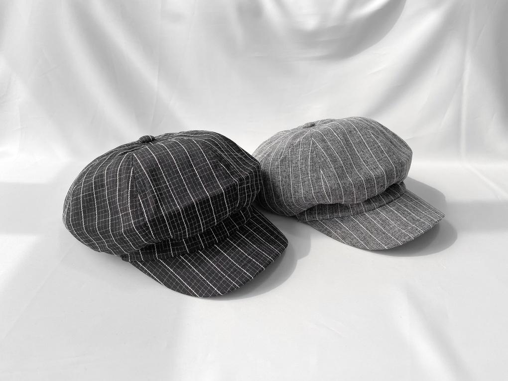 Women's Unisex Striped Boy Cap Ball Cap Hat Basic