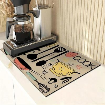 Drying Mat Coffee Mat Super Absorbent Drying  Large Dish Drying Mats For Kitchen Counte Mat For Toilet Countertop Home Supplies