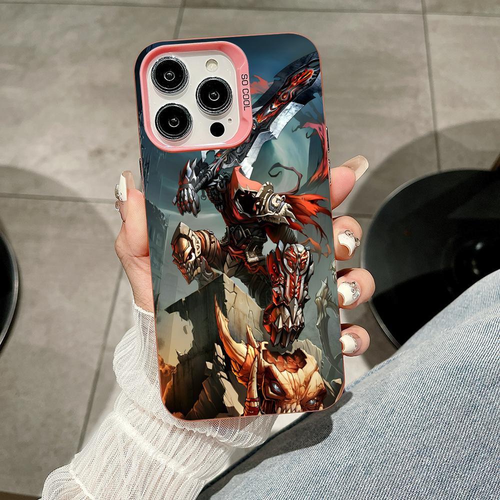 Game Darksiders Mobiele Telefoonhoesje voor iPhone 17 16 15 14 13 12 11 X XR XS 8 7 Air Pro Max Plus Transparant Roze Kleurrijke Hoes