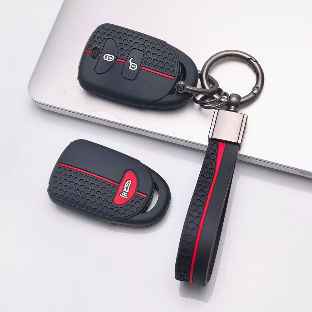 Key Fob Cover for Hyundai Elantra Tucson Models Santa Fe Ix35 with Keychain Anti-Scratch Surface Shockproof Structure Soft Grip Texture