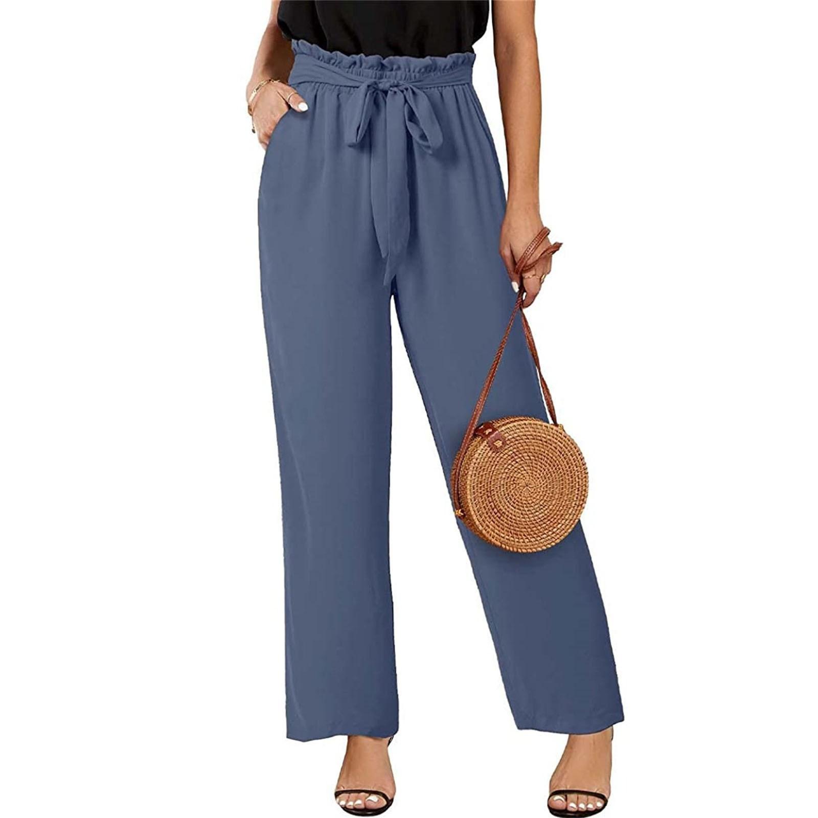 

Женские повседневные брюки для спорта и фитнеса для бега Широкие брюки свободного кроя XXL синий