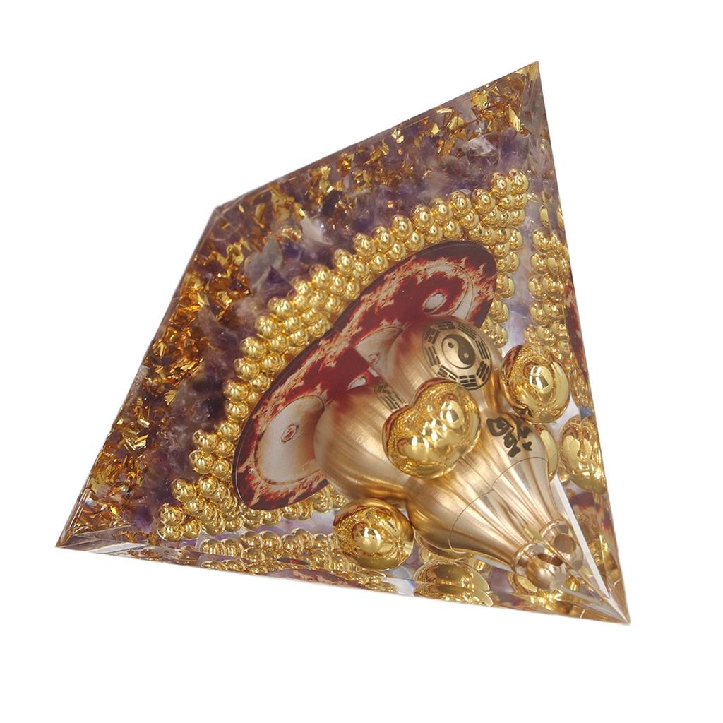 Crystal Pyramid Healing Balance Energy Hand Crafted Tabletop Pyramid Decoration for Home Office