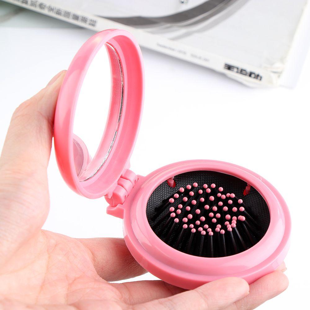 Hot Sale Folding Hair Brush With Mirror 4 Colors Portable Air Bag Comb Travel Comb Cosmetic Mirror Scalp Massager Beauty Tools