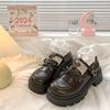 Spring and Autumn New British Style Versatile Mary Jane Single Shoes Women's Brown Retro Thick Sole Height Jk Small Leather Shoes Women