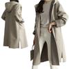 Spring and Autumn new loose woolen women's coat hooded large size coat wish