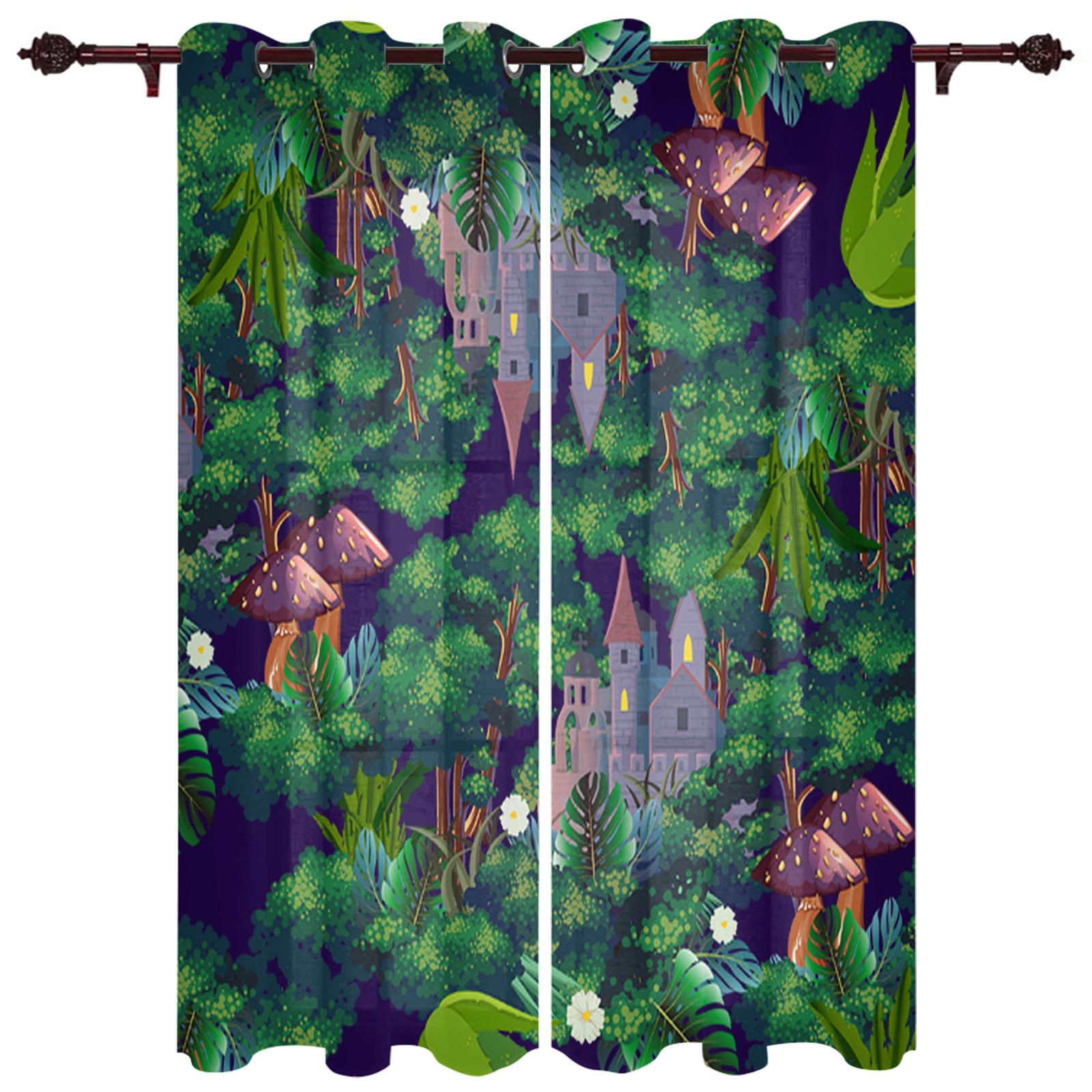 

Животное Попугай Тропическое Растение Зеленый Лист Роскошные Домашние Шторы Товары Для Дома Гостиная Спальня Индивидуальные Шторы 135W x 60H(cm)