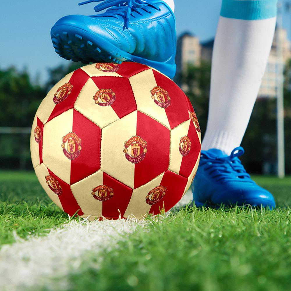 MUFC posterSoccer Ball Colorful All Ages Machine Stitched PVC Competition Ready Durable High-Bounce