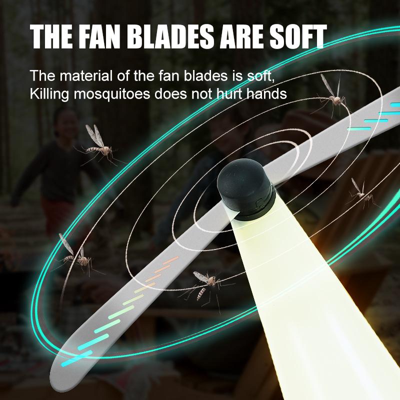 Outdoor Multifunktionaler Fliegenabwehrventilator und Mückenabwehr mit Klingen-Ladelicht