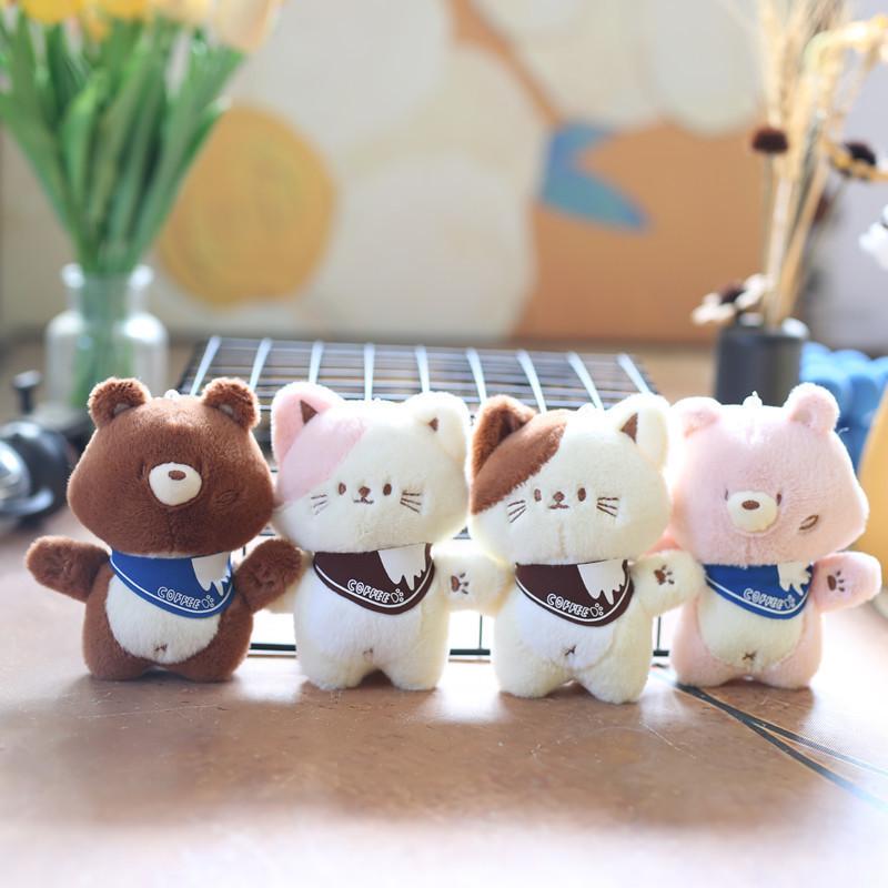 Adorable Plush Bear Keychain Cute Cartoon Animal Toy Soft Bag Charm Accessory