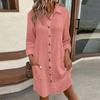 13/5000 Women's Fashionable V-neck Loose Long-sleeved Dress