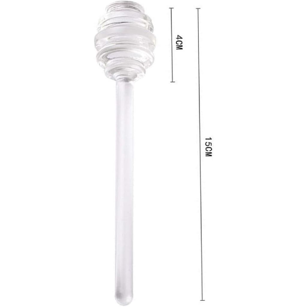 Transparent 6" Glass Honey Dipper Sticks Stirring Sticks Server Honey Spoon Dipper Stirrer Honey Wand for Honey Pot Jar Containers Honey Dispense