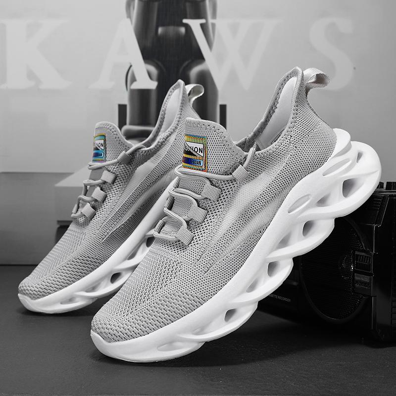 Fashion Sneakers Men Summer New Mesh Breathable Thick Bottom Lightweight Fashion Trendy Shoes Men's Casual Running Shoes Large Size