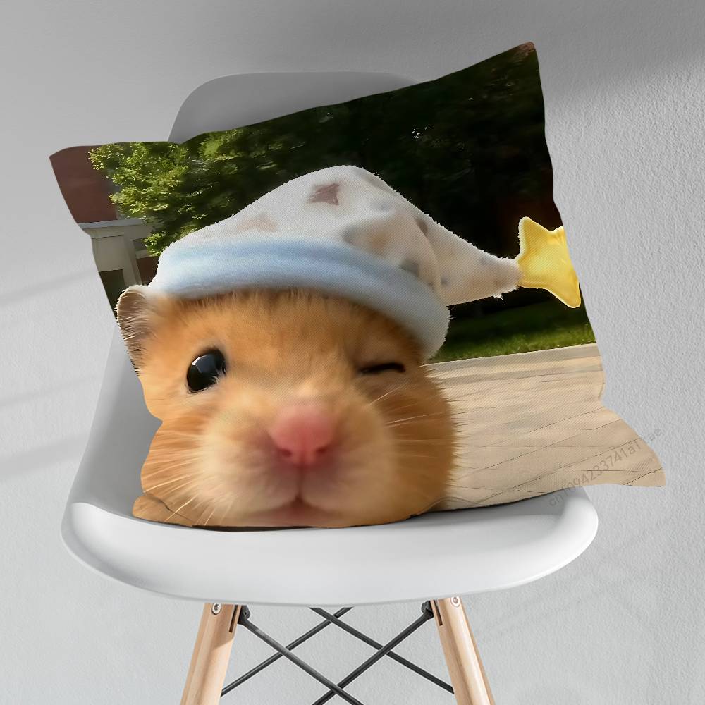 Hamster Lustig Traurig Meme Kissen über Wohnzimmer Sofa Kissenbezug Heimdekoration Schlafzimmer Zimmer Bett Kissenbezug