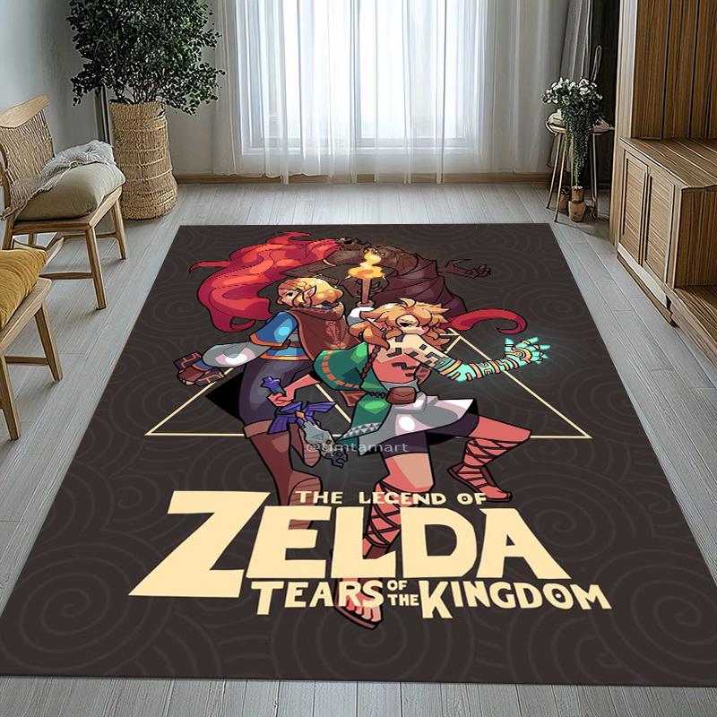 Retro Z-Zelda Cartoon Link Games Living Room Non-Slip Area Rug Soft Carpet for Bedroom Kids Playroom Sofa,Home Decor Doormat 40x60cm