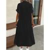 Women's Summer Short-sleeved Lapel Long Shirt Dress