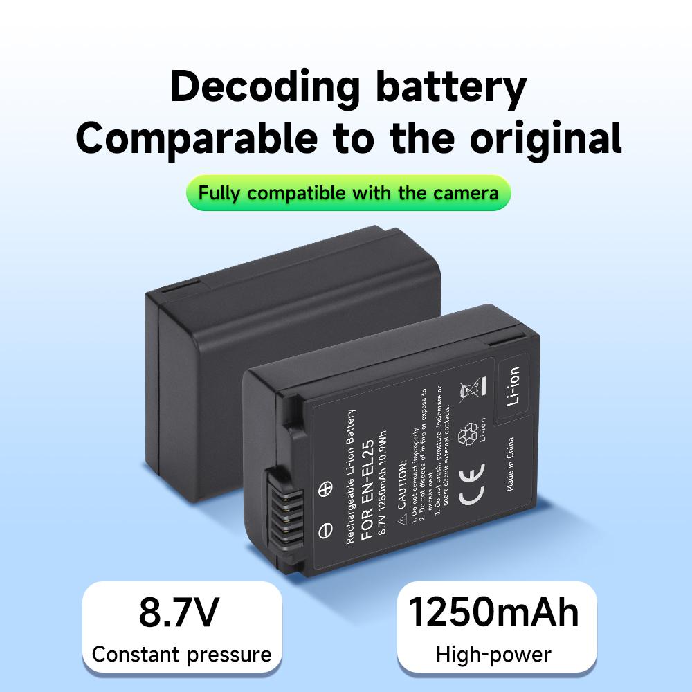 PALO EN-EL25 EN EL25 Battery with Storage Box /SD Card Interface /LCD Display 3 In 1 Charger for Nikon Z30 Z50 ZFC Z 50 Z FC