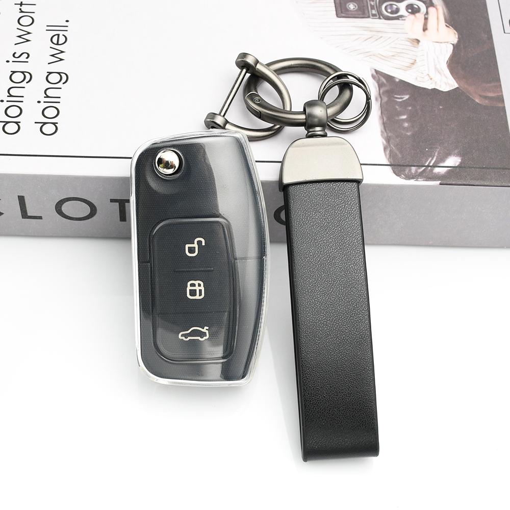 Tpu Car Key Case Cover Keyless Keychain Holder For Ford Mustang Focus Mk2 C Max Fusion Fiesta Mk7 Cowgar Mondeo 2 S-Max Ecosport