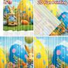 2D flat printing 2pcs Scene Curtain Easter Bunny Eggs Spring Garden Digital Printed Polyester Drapes Party Decorations Use for
