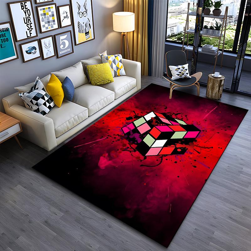 

3D Rubik s Cube Carpet for Home Decor Suitable for use as an anti-slip game mat for living room and bedroom sofas 40x60cm( 15x23in )