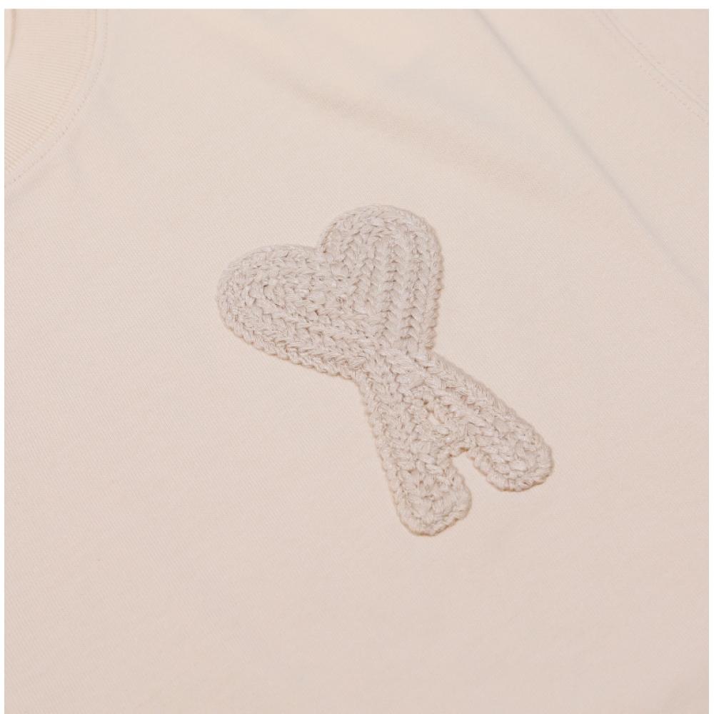 Ami HtS055 726 136 Ami De Coeur Tonal Crochet Heart Logo Women S Short Sleeve Tee