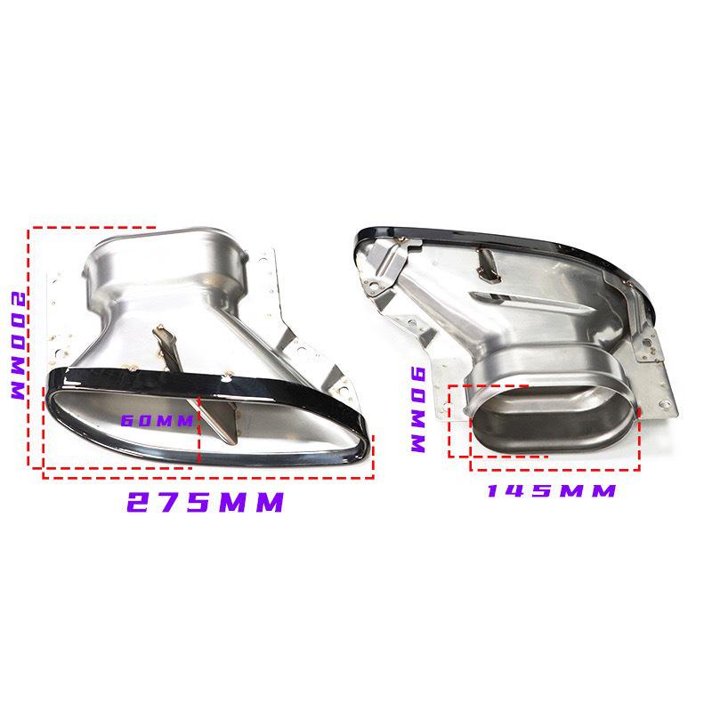 Edelstahl-Vierfachauslass-Schalldämpfer für Mercedes W205/W253/W222 S65