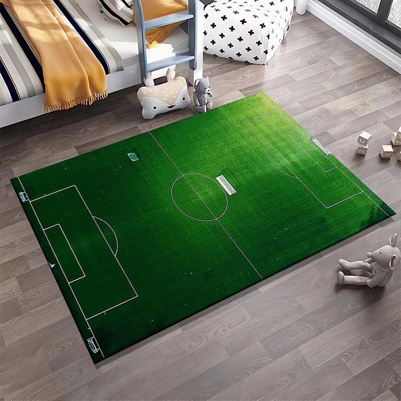 Green Football Field Pattern Carpet for Living Room or Bedroom Decor Suitable for use as an anti-slip for living room bedroom sofas