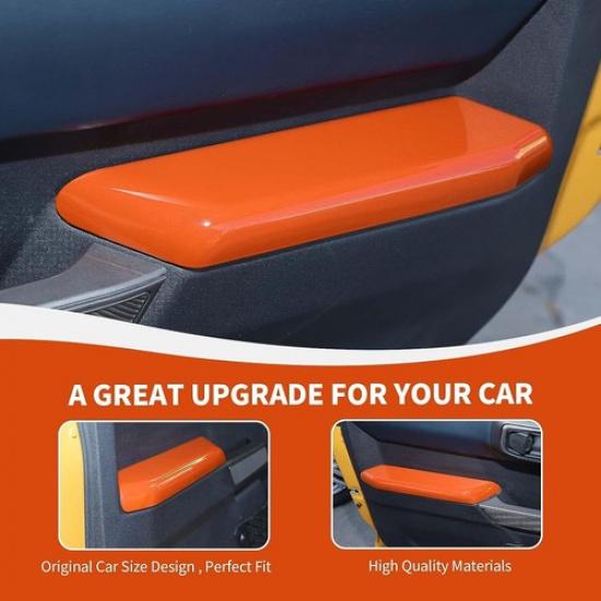 4x Interior Door Inner Handle Panel Trim for Bronco 21 22 23 24 25 4Doors Orange