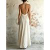 Europäisches und amerikanisches Sommer-Neumode-Kleid mit Halsausschnitt, ärmellos, schwingend, einfarbig