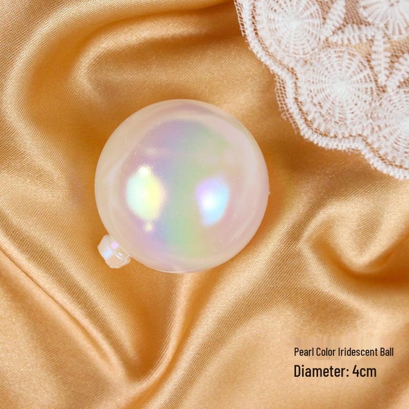 50 Iridescent Bubble Ball Cake Decorations - Colorful and Transparent Birthday Ornaments