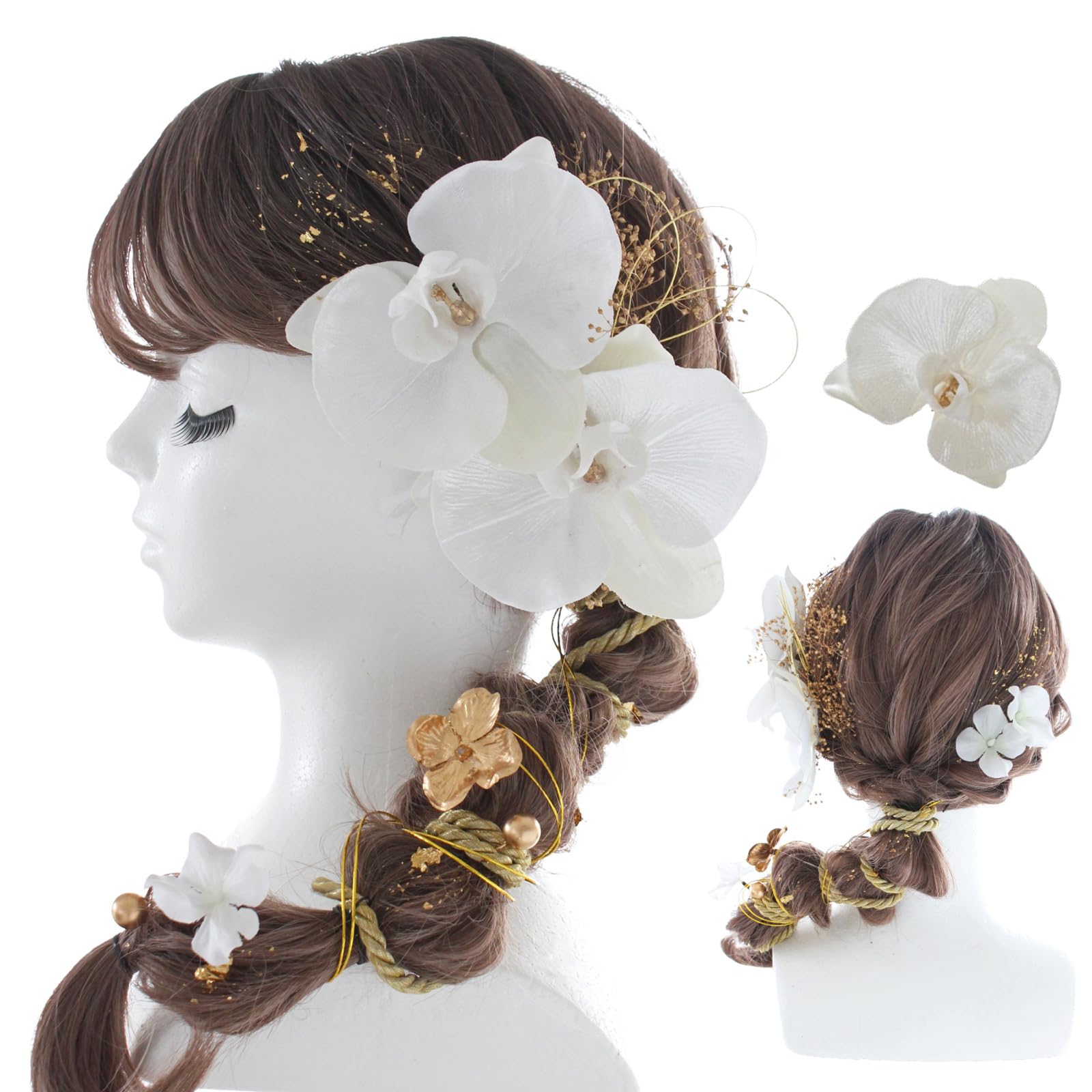 

beauty Gorgeous Hair Ornament for Ceremonies and Perfect for Fireworks and 20th Handmade Large 3100ch [LALALA flowers] (Phalaenopsis Series)