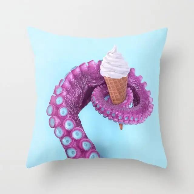 Juste de coussin de dessin animé pour la maison, taie d'oreiller décorative, animal, lama, alpaga, girafe, canapé, voiture, fête, Nairobi, Orn