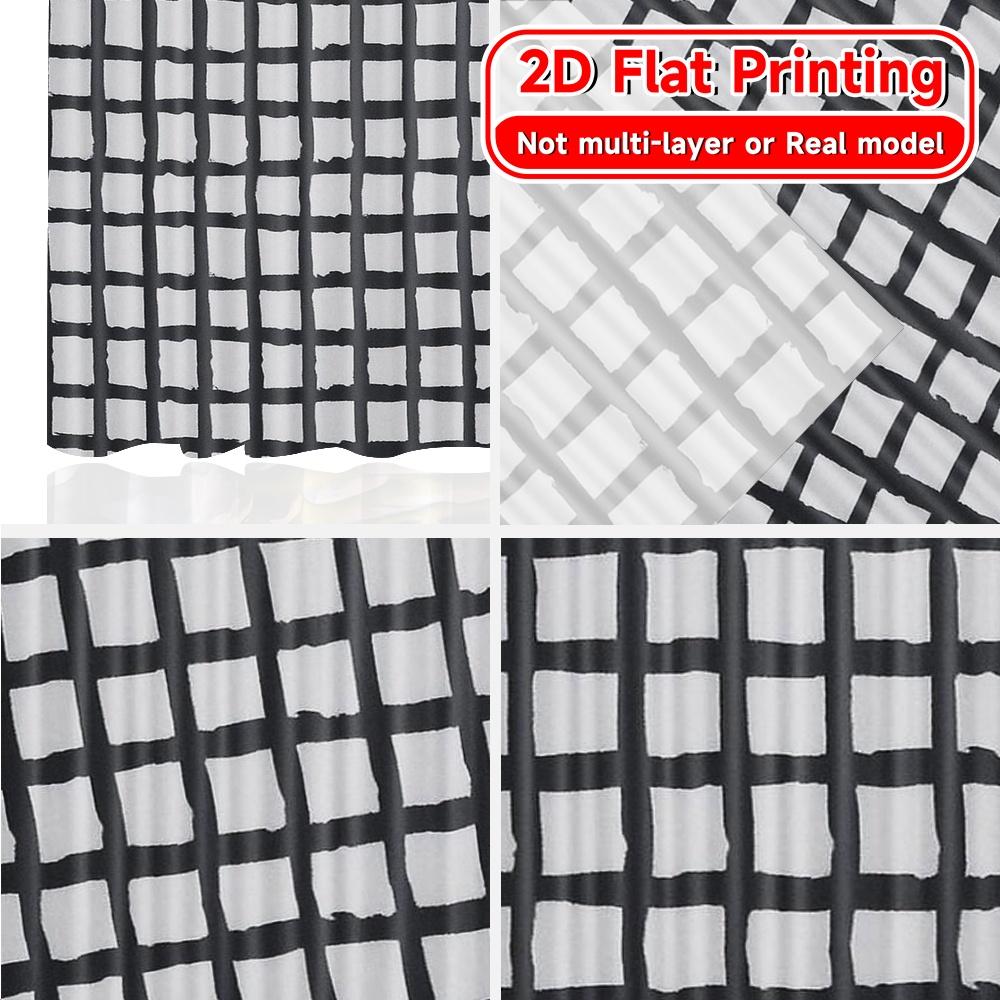 2 Stück, 2D-FLACHDRUCK Vorhänge (Ohne Stange) Karierter Vorhang Weihnachts-Festival Schicker Druck Vorhänge Polyester Einfache Installation