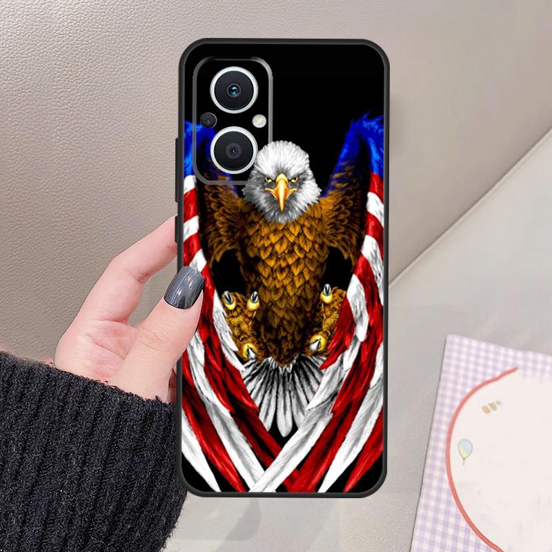

American USA Flag Eagle Funda For OPPO Reno 10 11 12 13 14 Pro 8 7 Lite 11F 12F 13F 14F OPPO Find X8 X5 X6 X9 Pro Case OPPO Find X5 Pro