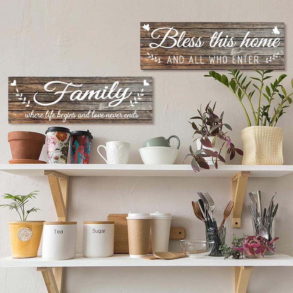 2pcs Wooden Signs Wall Art Decoration Home Decor