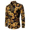 Men Shirt Individual Royal All Match Turn-down Collar Spring T-Shirt