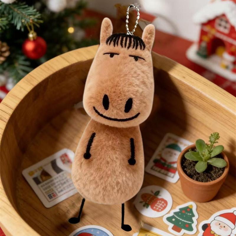 1/2Pcs Abstract Horse Plush Keychain Horse Year Mascot Keychain Cute Horse-Shaped Animal Pendant Bag Accessories  Year Gift