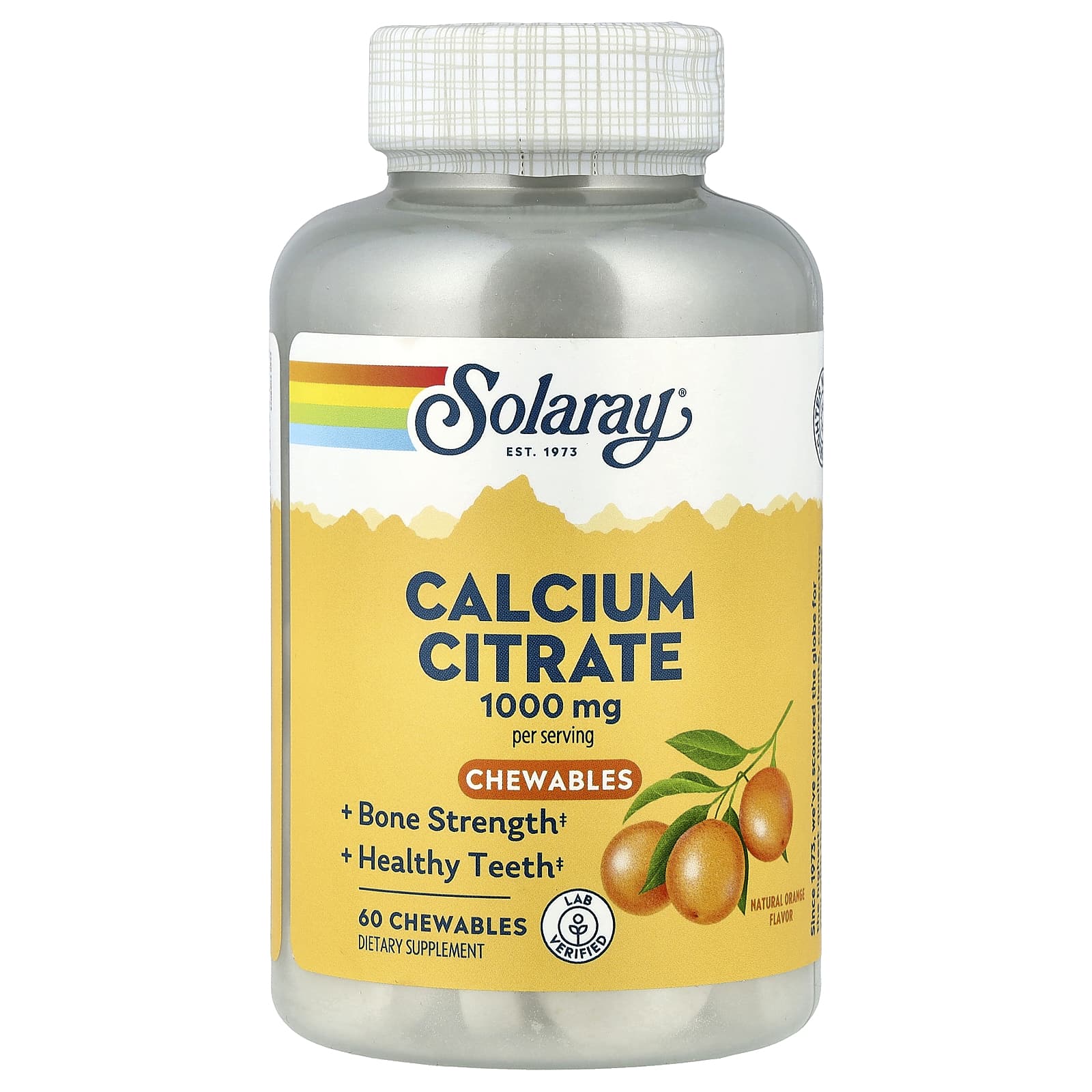 

Calcium Citrate Chewable, Natural Orange, Chewable 60 Tablets