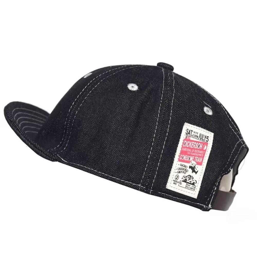 

Fashion Vintage Denim Baseball Cap Hip-hop Style Short Brim Dad Hat Breathable Adjustable Trucker Style Cap for Men and Women чёрный