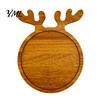 Decorative Nut And Fruit Tray Christmas Tree Elk Serving Tray, Durable Wood Partitioned Design Food Server Platter, Dinnerware for Charcuterie Snacks