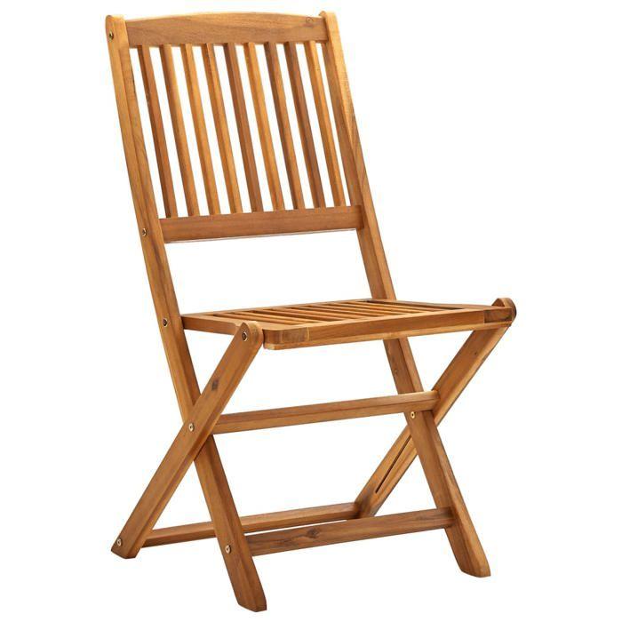VidaXL Chaises pliables d'extérieur lot de 4 Bois d'acacia solide 46340