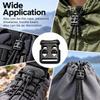 10pcs Black Rope Clamp Cord Lock Stopper Plastic Square Spring Buckle  for Lanyard Chest Tag