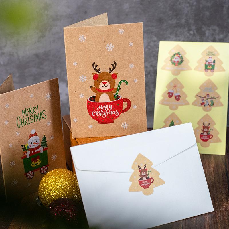 10,5x7,2cm Frohe Weihnachten Grußkarten Umschlag Weihnachten Geschenke Karte DIY Faltpapierkarte Einladungen Geschenke Postkarte Neues Jahr