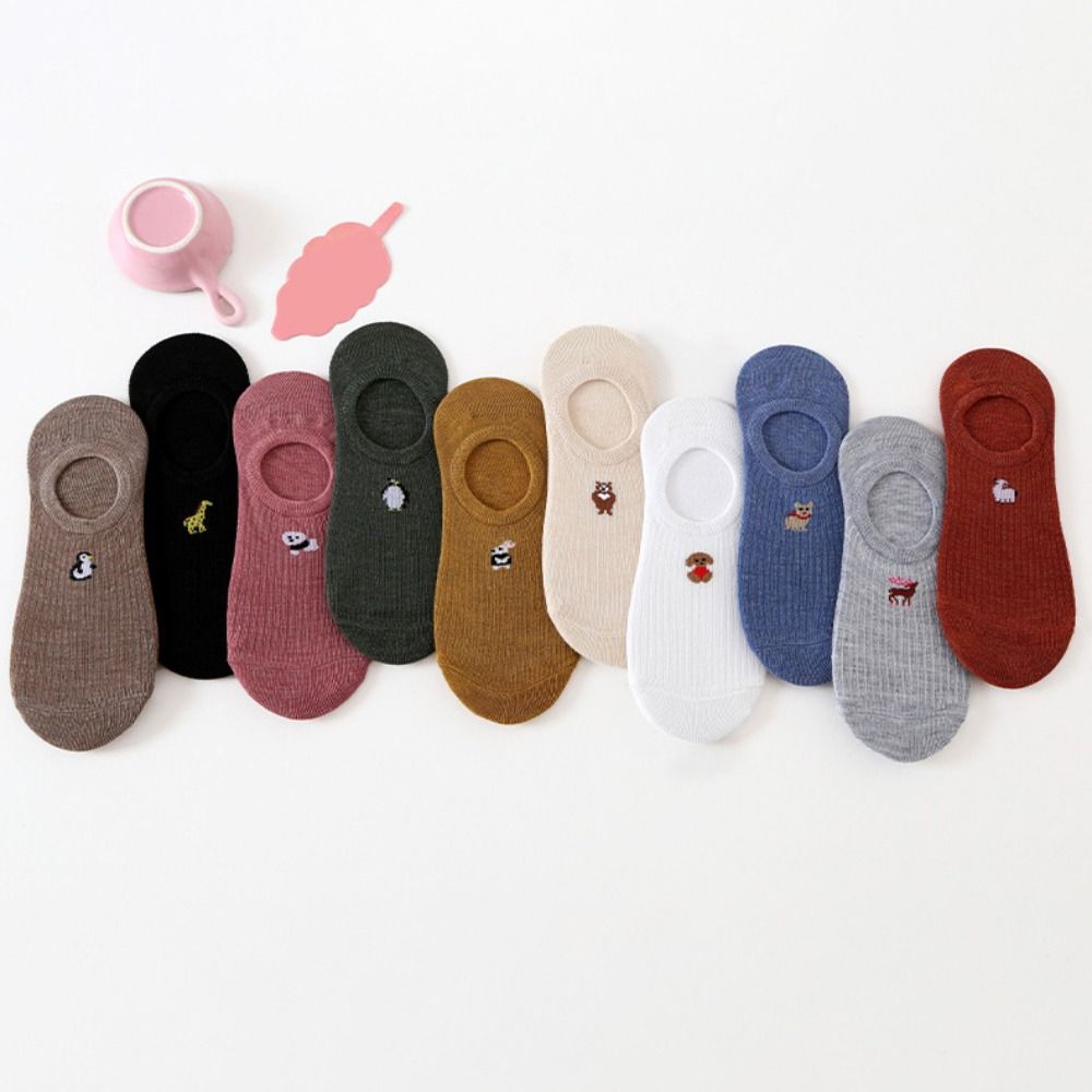 10Pairs Cartoon Sweet Short Socks Animal Invisible Ankle Socks Cute Thin Boat Socks Streetwear
