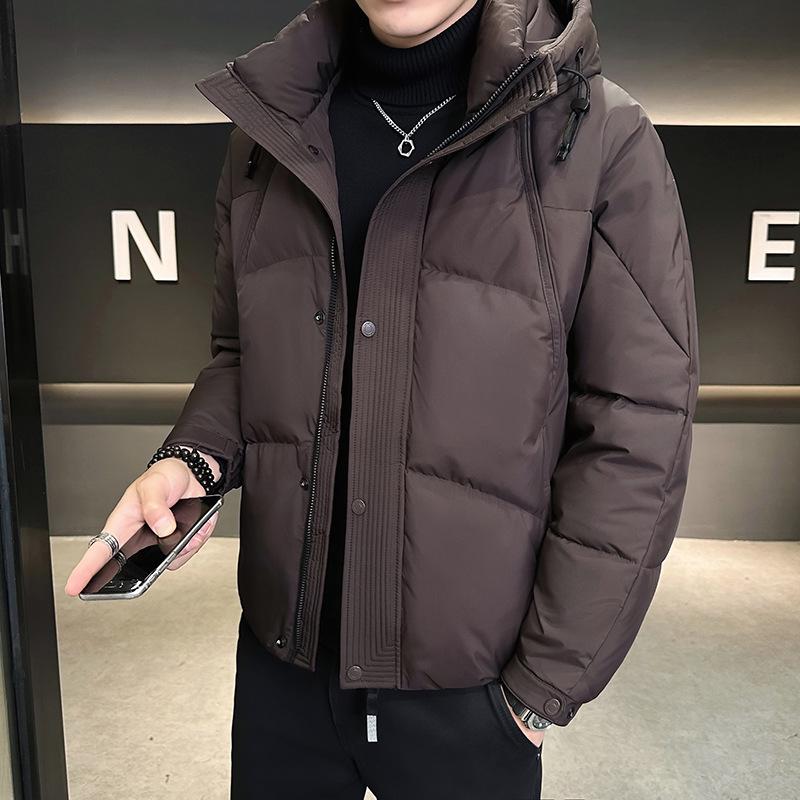 Men's Trendy Hooded Down Jacket: Warm, Casual Winter Outerwear