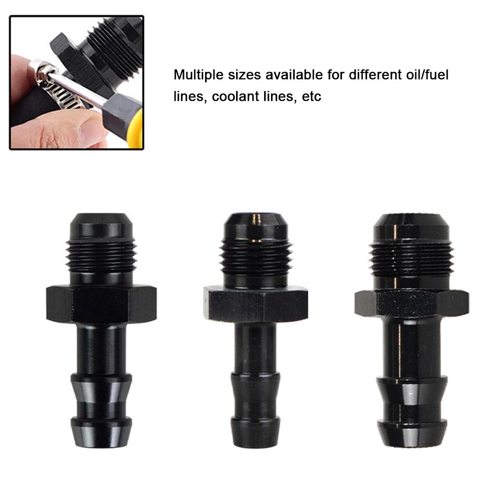 Hose Barb Fitting Adapter Aluminum Fuel Line Adapter 6AN Male To 38 Inch Push-on Barbed Tube