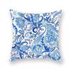 Blue Mandala Flower Geometric Print Pillowcase Living Room Sofa Bedroom Car Office Cushion Cover Home Decoration Ornament