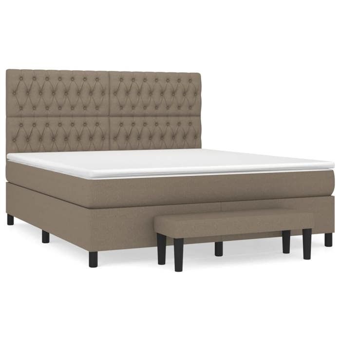 Maison Exclusive - Sommier à lattes de lit avec matelas Taupe 180x200 cm Tissu