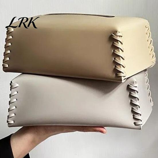 Coffee Table Tissue Holder PU Leather Holder, with Hand-stitched Edges Design, Modern Durable Paper Box Cover Style Smooth Extraction Case for