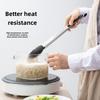 Stainless steel silicone food tongs tool, thickened heat-resistant kitchenware, barbecue tongs, grilled steak food tongs,